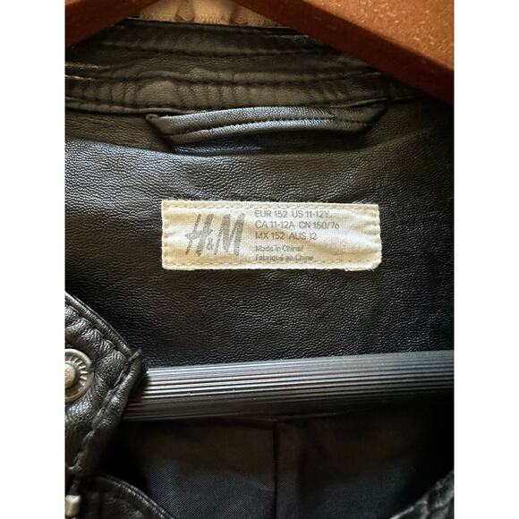 H&M Riverdale Black Faux Leather Jacket South Side Serpents Halloween Size XS - Picture 7 of 9
